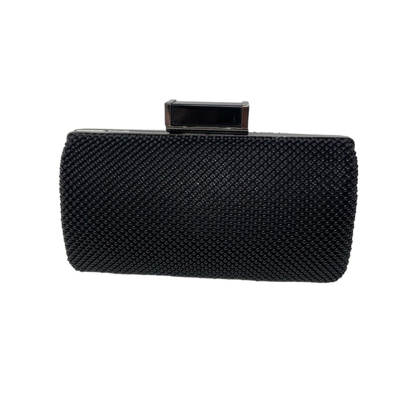 Jessica McClintock Black Beaded with Sliver Crossbody Purse | Clutch and 6.5”x4” - Picture 5 of 5